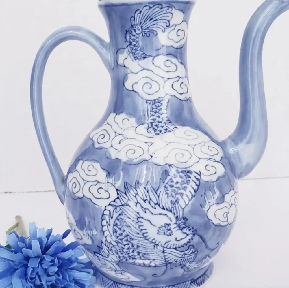 Pier 1 Blue and White Ceramic Teapot